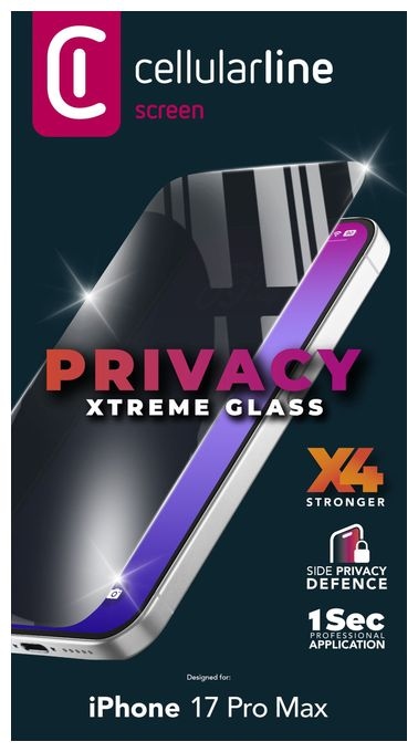 Klare Bildschirmschutzfolie gehärtetes Glas für  Apple iPhone 17 Pro Max Abnutzungsresistent, Tropfsicher, Schlagfest, Kratzresistent, Schockresistent Privacy Xtreme Glass 