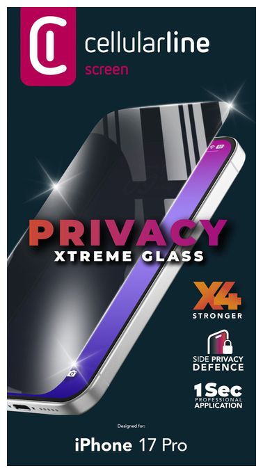 Klare Bildschirmschutzfolie gehärtetes Glas für  Apple iPhone 17 Pro Abnutzungsresistent, Tropfsicher, Schlagfest, Kratzresistent, Schockresistent Privacy Xtreme Glass 