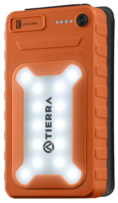 SOLAR POWER BANK PRO 4 ETFE SOLARPANELS 1.5W 10000 MAH 20W DOPPEL USB A+C ANSCHLUSS ORANGE 