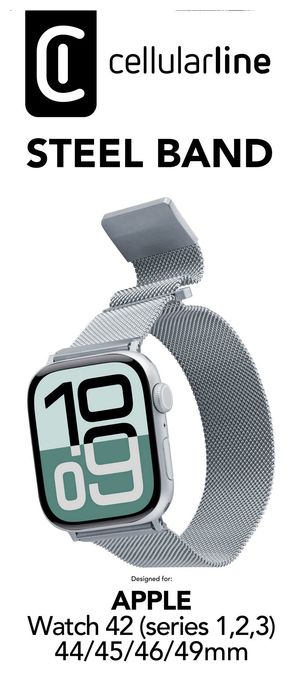 Armband 0 mm Apple Watch 42/44/45/49 mm  Steel Band (Silber) 