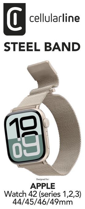 Armband 0 mm Apple Watch 42/44/45/49 mm  Steel Band (Beige) 