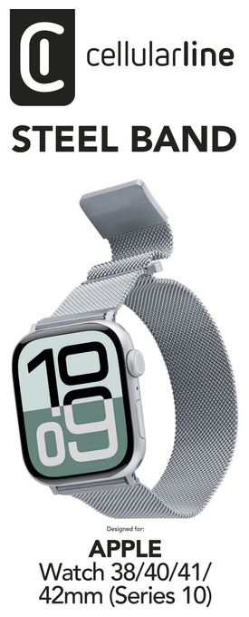 Armband 3 mm Apple Watch 38/40/41 mm  Steel Band (Silber) 