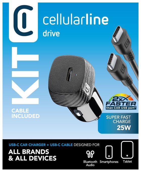 Super Fast Car Power Kit 25W - USB-C to USB-C - Samsung 