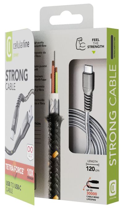 USB A auf bis 15 W 1,2 m  Tetra Force Cable (Schwarz) 