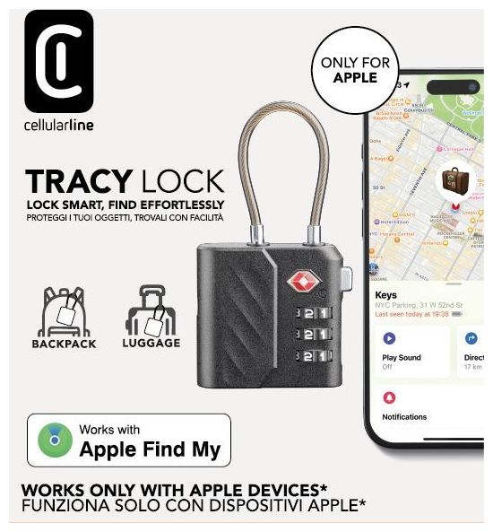 Smart-Padlock 14,4 mm iPhone, iPad  Tracy Lock (Schwarz) 
