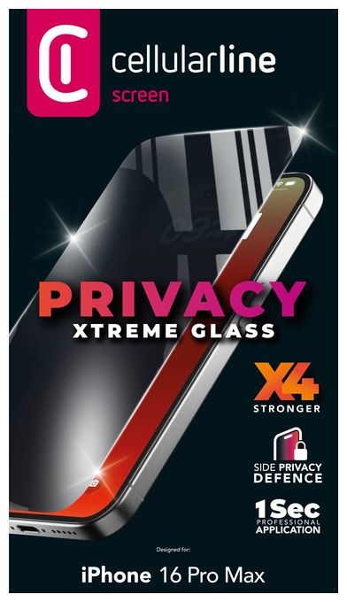 Datenschutz-Bildschirmschutz " Privacy " gehärtetes Glas für  Apple iPhone 16 Pro Max Fallbeständig, Schlagfest, Kratzresistent Xtreme Glass Privacy 