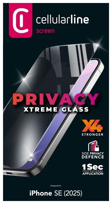 Datenschutz-Bildschirmschutz gehärtetes Glas für  Apple iPhone SE (2025) Tropfsicher, Schlagfest, Kratzresistent, Schockresistent Xtreme Glass Privacy 