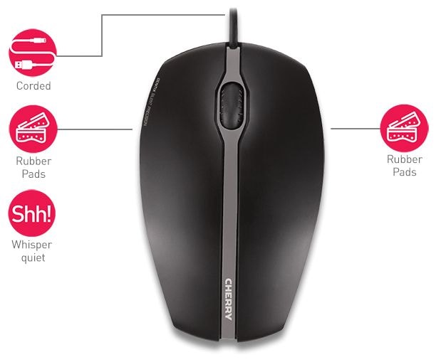 1000 DPI Büro Maus Optisch  Gentix Silent (Schwarz) 