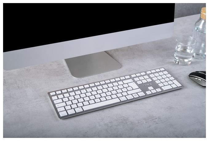 Universal Tastatur USB + Bluetooth  KW9100 Slim für Mac (Silber) 