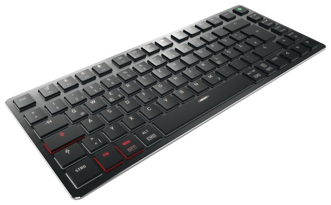 LED Heimbüro Tastatur USB + RF Wireless + Bluetooth 2.4 GHz  KWXULP 2.0 Mini (Schwarz) 