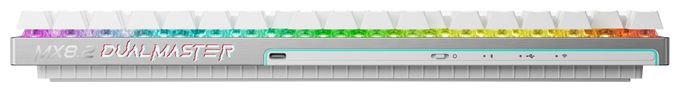 RGB-LED Gaming Tastatur USB + RF Wireless + Bluetooth 2.4 GHz  MX8.2 Pro TMR Wireless (Silber, Weiß) 