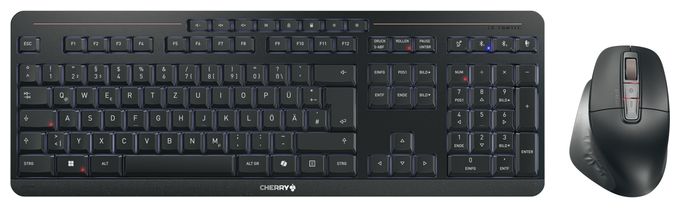 LED Heimbüro Tastatur USB + RF Wireless + Bluetooth 2.4 GHz  Stream Desktop Ultimate (Schwarz) 