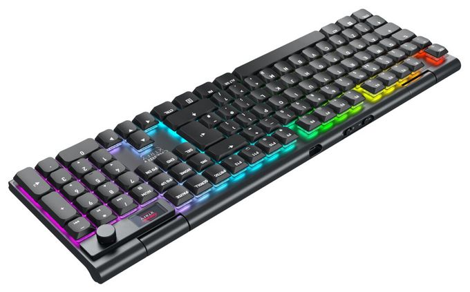 RGB-LED Gaming Tastatur USB + RF Wireless + Bluetooth 2.4 GHz  MX10.1 Wireless (Schwarz) 