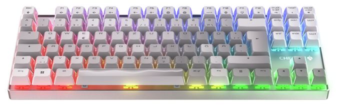 RGB-LED Gaming Tastatur USB + RF Wireless + Bluetooth 2.4 GHz  MX8.2 TKL Wireless XAGA (Weiß) 