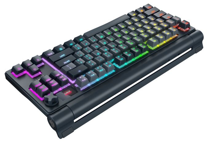 RGB-LED Gaming Tastatur USB + RF Wireless + Bluetooth 2.4 GHz  MX8.3 TKL Wireless (Grau) 