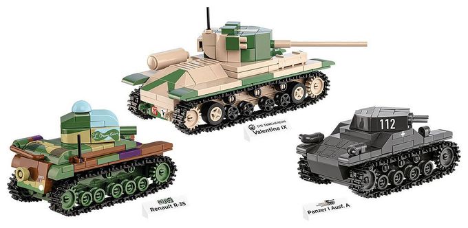 Renault R35 - Valentine IX - Panzer I 