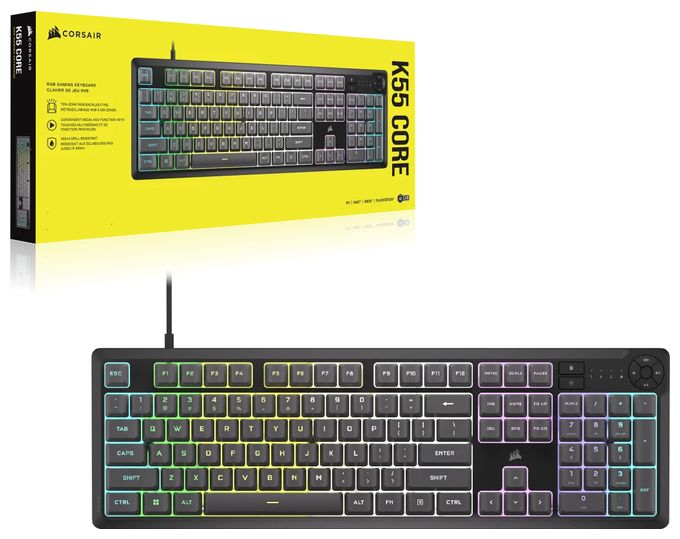 RGB-LED Gaming Tastatur USB  K55 Core (Grau) 