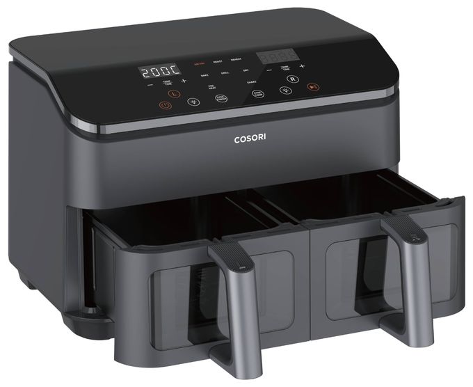 Doppel Heißluftfritteuse 8,5 l 1750 W  Dual Basket Chef Edition (Schwarz, Silber) 