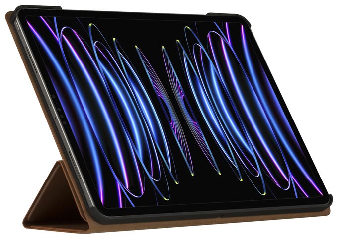 Folio aus Vollnarbenleder für Apple iPad mini (6th generation) bis 21,1 cm (8.3") Kratzresistent mit Magnetverschluss (Beige) Risskov 