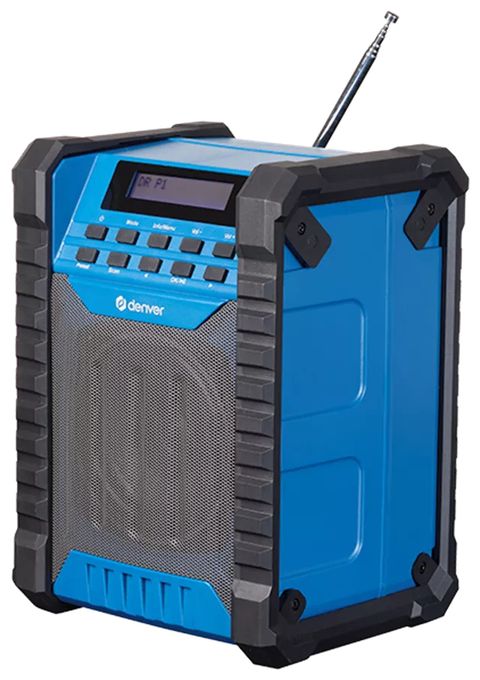 Bluetooth DAB, DAB+, FM Radio Tragbar Spritzwassergeschützt IP54  WRD-60 (Schwarz, Blau) 