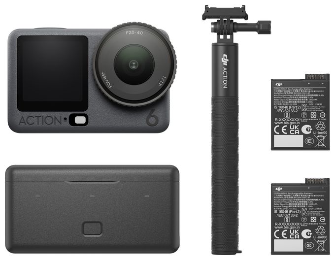 Aktion Kamera 155° 38 MP  Osmo Action 6 Adventure Combo (Schwarz) 