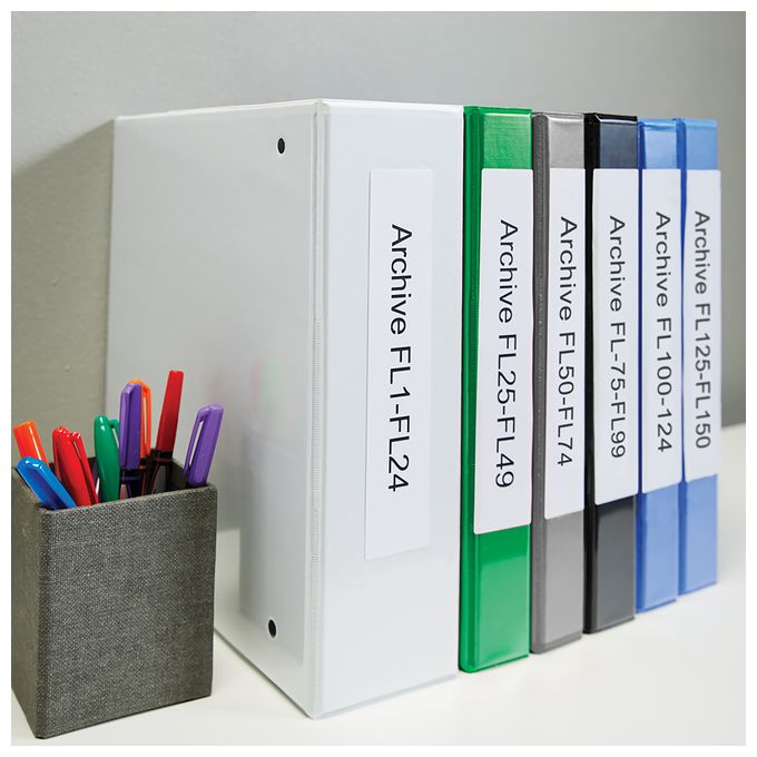 DYMO Original LabelWriter-Ordner-Etiketten | 38 mm x 190 mm | Rolle mit 110 leicht ablösbaren Etikettenband | selbstklebend | für LabelWriter Etikettendrucker und Beschriftungsgerät 