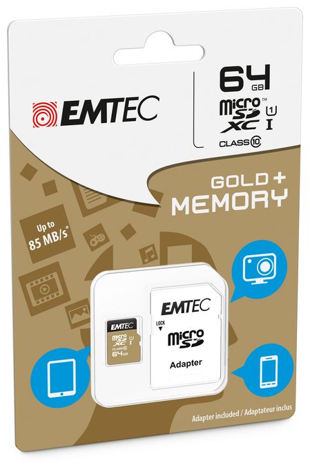 MicroSDXC Speicherkarte 64 GB Klasse 10 ECMSDM64GXC10GP 