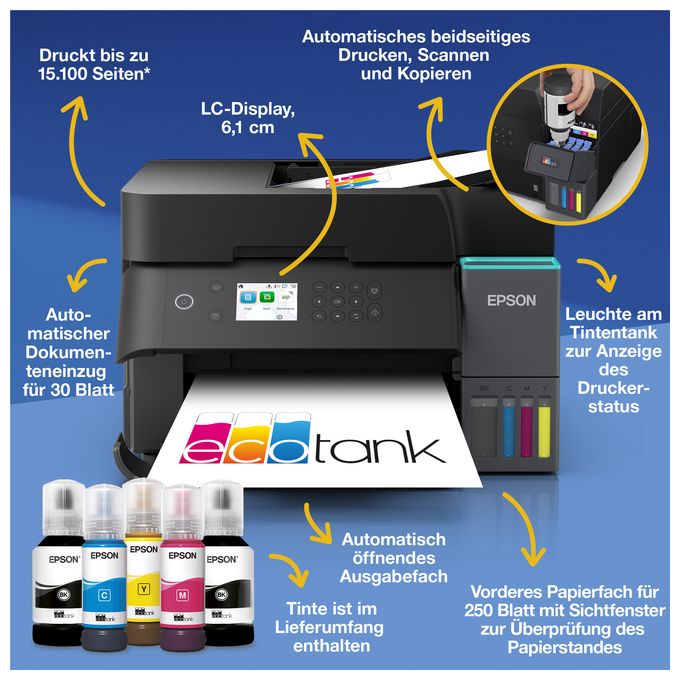 All in One A4 Tintenstrahl Drucker 4800 x 1200 DPI EcoTank ET-3950 