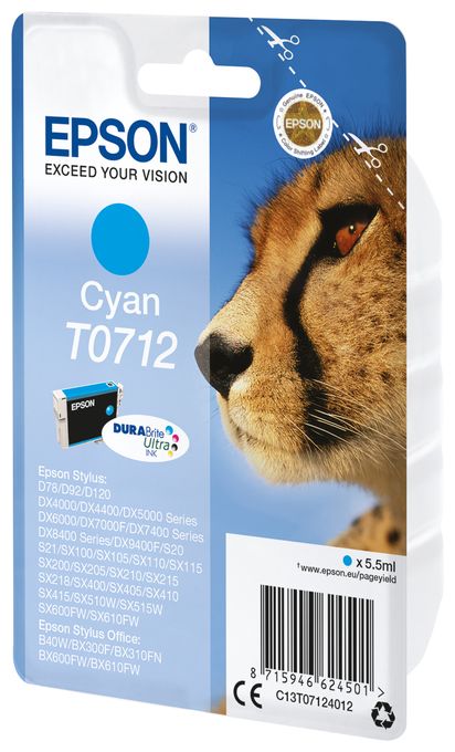 Singlepack Cyan T0712 DURABrite Ultra Ink 