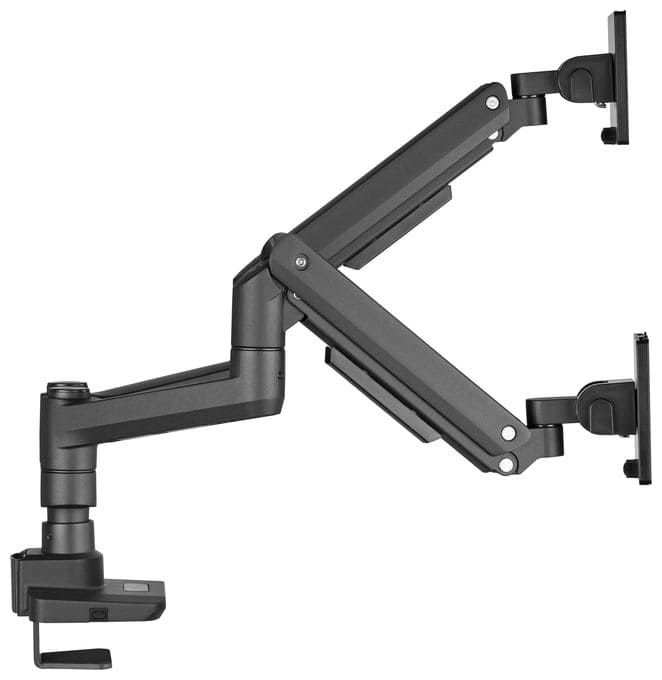 17"-35" Schwerlast-Doppelmonitor-Schreibtischhalterung, Schwarz 