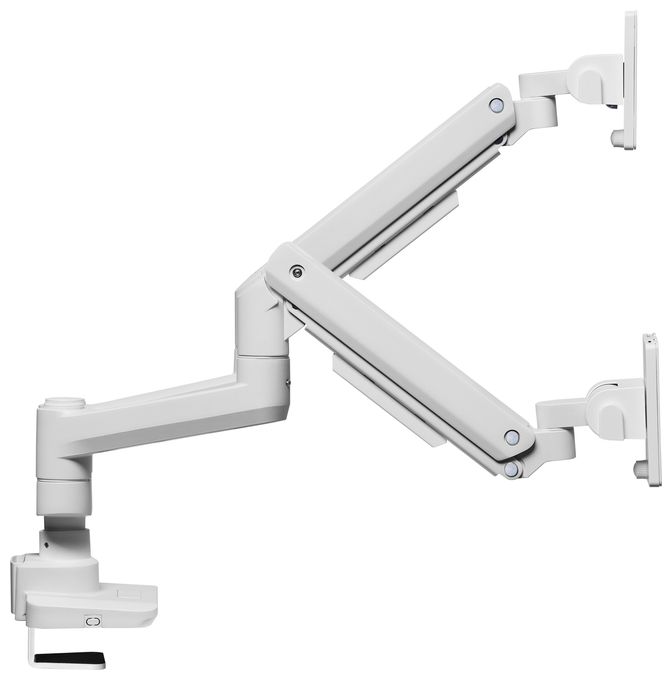 17"-35" Schwerlast-Doppelmonitor-Schreibtischhalterung, Weiß 