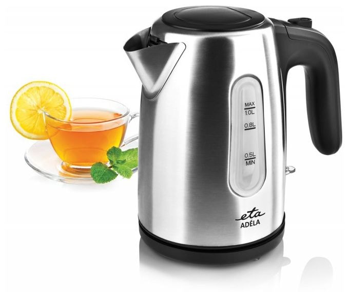 1,0 l Wasserkocher 1600 W  Adela (Schwarz, Edelstahl) 