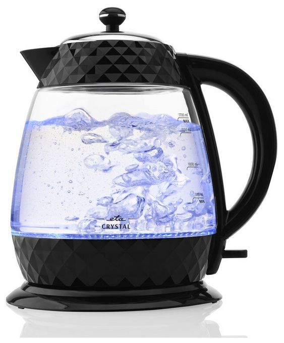 1,7 l Wasserkocher 2200 W (Schwarz, Transparent) Crystal 