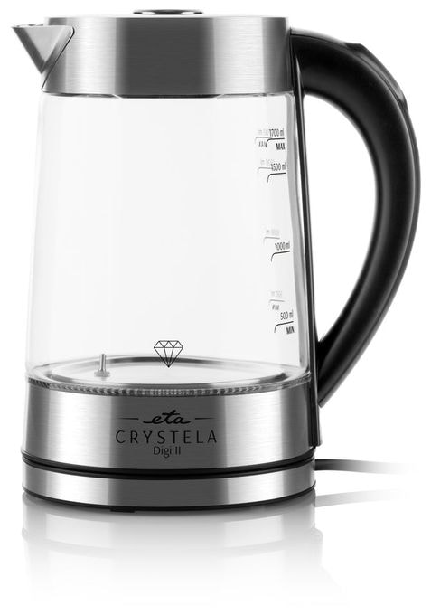 1,7 l Wasserkocher 2200 W (Edelstahl, Transparent) Crystela Digi II 