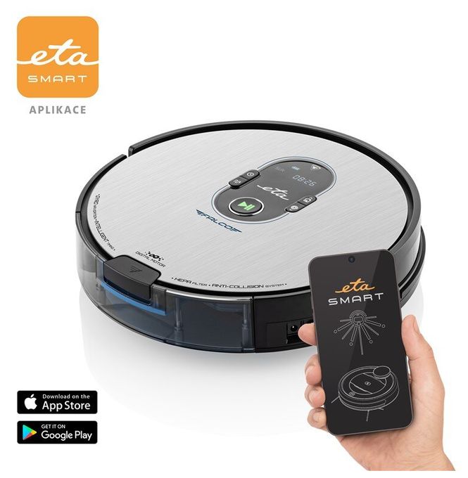 Saugroboter nass/trocken 120 min Akku  Falco Smart (Schwarz, Edelstahl) 