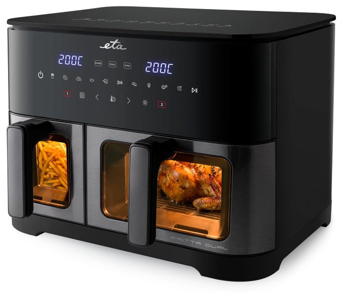 Doppelkammer Heißluftfritteuse 11 l 2600 W  Fritta Dual (Schwarz) 