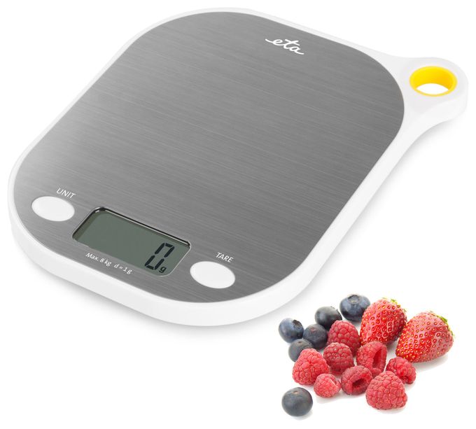 Elektronische Küchenwaage bis 8 kg Genauigkeit 1 g  Grami (Weiß, Edelstahl) 