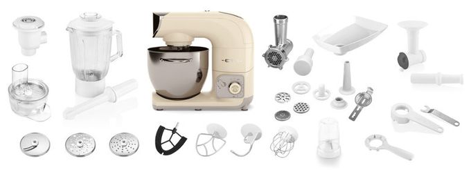 1200 W Küchenmaschine 5,5 l  Gratus Storio (Beige) 