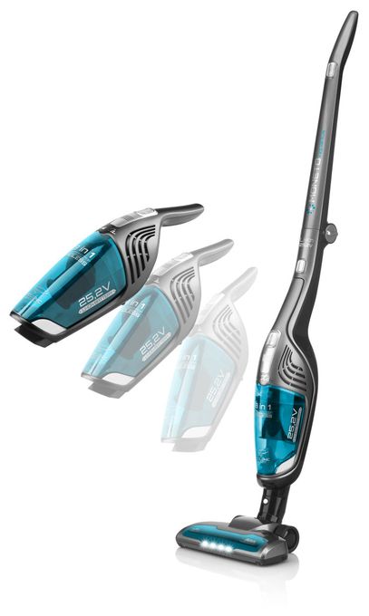 Handstaubsauger Beutellos bis 50 min Laufzeit 25,2 V HEPA  Moneto II Aqua Plus (Blau, Grau) 