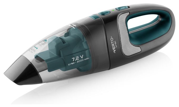 Handstaubsauger Beutellos bis 15 min Laufzeit 7,2 V HEPA  Verto (Schwarz/Türkis) 