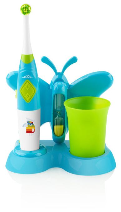 Rotierende-vibrierende Zahnbürste für Kinder 4500 Bewegungen pro Minute  Zubnicka  Kids (Blau, Grün, Weiß) 