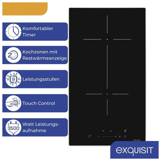29.5 cm Induktions Kochfeld/Herdplatte 2 Zone(n) EKI300-B-R-380 autarkes 