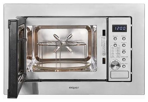 Einbau-Mikrowelle 1000 W Größe: klein 6 Stufen Grill (Edelstahl) EMW20-DG-020 