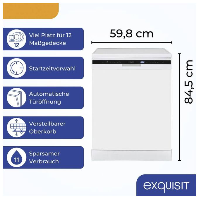 60 cm Geschirrspüler freistehend Leise 12 Maßgedecke GSP6312-030E 