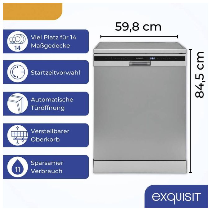 60 cm Geschirrspüler freistehend Leise 14 Maßgedecke GSP6314-030C 