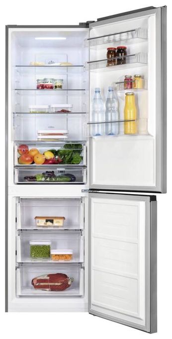 243 l / 104 l Kühl-Gefrierkombi freistehend NoFrost 162 kWh Jahr  KGC350-105-NF-040C (Schwarz, Edelstahl) 