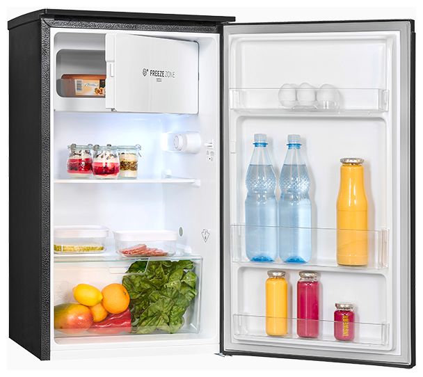 82 l / 75 l Tischkühlschrank EEK: E 125 kWh Jahr  KS117-3-010E (Schwarz) 
