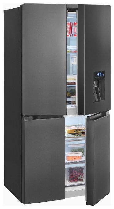 Side-by-Side Kühl-/ Gefrierkombination 284 l / 148 l 283 kWh NoFrost 1830 mm x 836 mm  MD430-100-WS-202E (Schwarz, Edelstahl) 