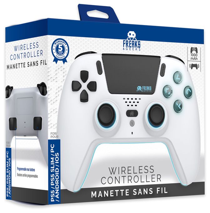 Gamepad für Android, PC, PlayStation 5, iOS  HW-1019 Wireless Bluetooth Controller (Schwarz, Weiß) 