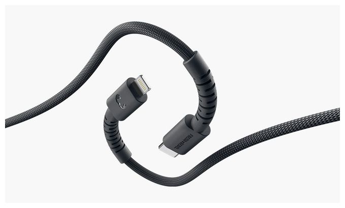 Stecker Rundkabel Lightning auf USB C 2 m  FlexWave (Grau) 